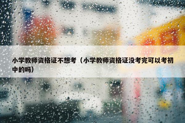 小学教师资格证不想考（小学教师资格证没考完可以考初中的吗）