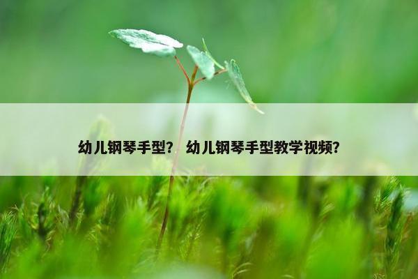 幼儿钢琴手型？ 幼儿钢琴手型教学视频？