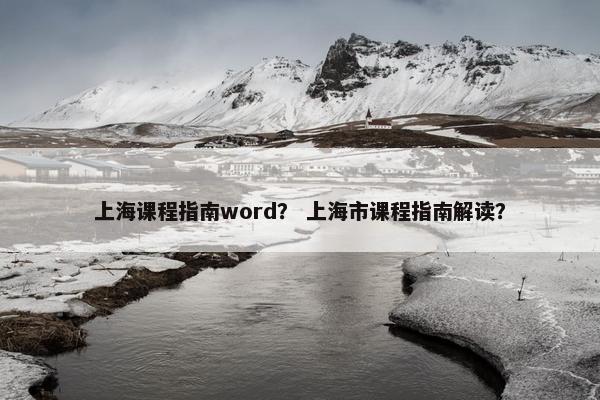 上海课程指南word？ 上海市课程指南解读？