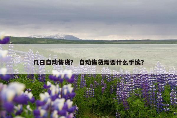 几日自动售货？ 自动售货需要什么手续？
