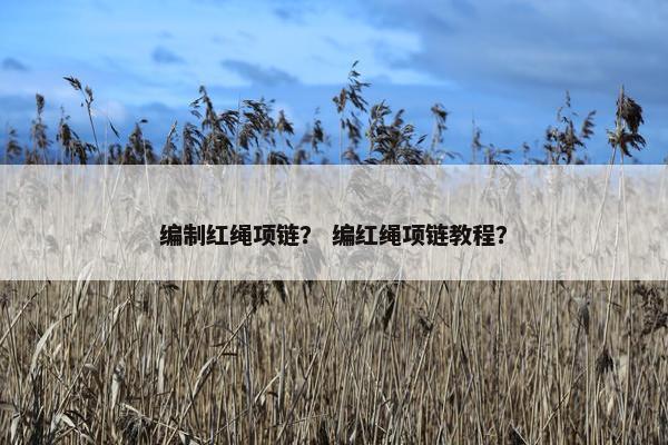 编制红绳项链？ 编红绳项链教程？