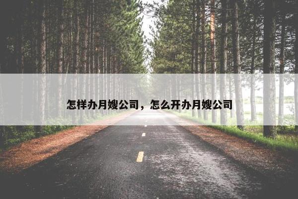 怎样办月嫂公司，怎么开办月嫂公司