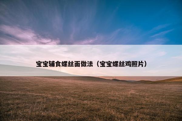 宝宝辅食螺丝面做法（宝宝螺丝鸡照片）