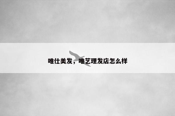 唯仕美发，唯艺理发店怎么样