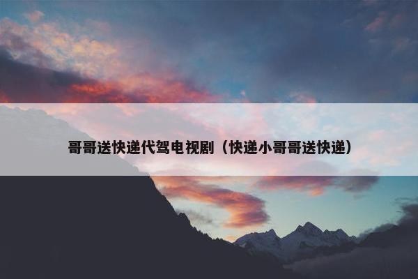哥哥送快递代驾电视剧（快递小哥哥送快递）