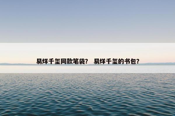 易烊千玺同款笔袋？ 易烊千玺的书包？