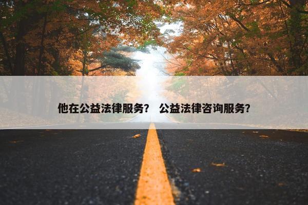 他在公益法律服务？ 公益法律咨询服务？