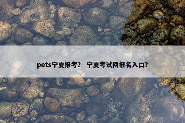 pets宁夏报考？ 宁夏考试网报名入口？