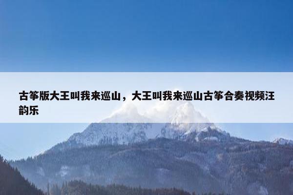 古筝版大王叫我来巡山，大王叫我来巡山古筝合奏视频汪韵乐