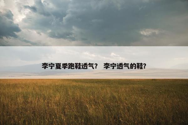 李宁夏季跑鞋透气？ 李宁透气的鞋？
