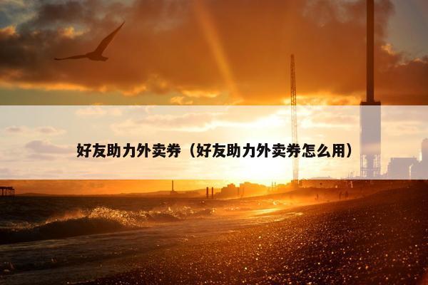 好友助力外卖券（好友助力外卖券怎么用）
