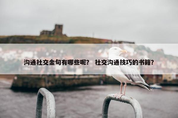 沟通社交金句有哪些呢？ 社交沟通技巧的书籍？