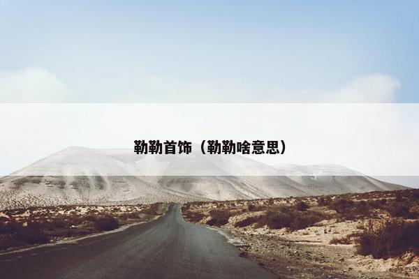勒勒首饰（勒勒啥意思）