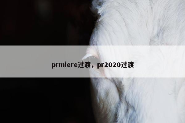 prmiere过渡，pr2020过渡