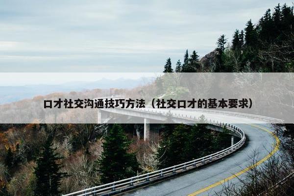 口才社交沟通技巧方法（社交口才的基本要求）