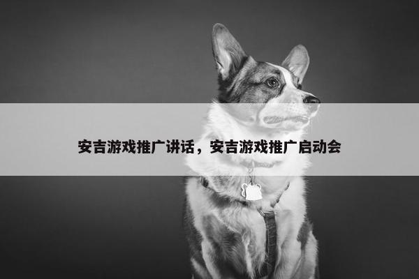 安吉游戏推广讲话，安吉游戏推广启动会