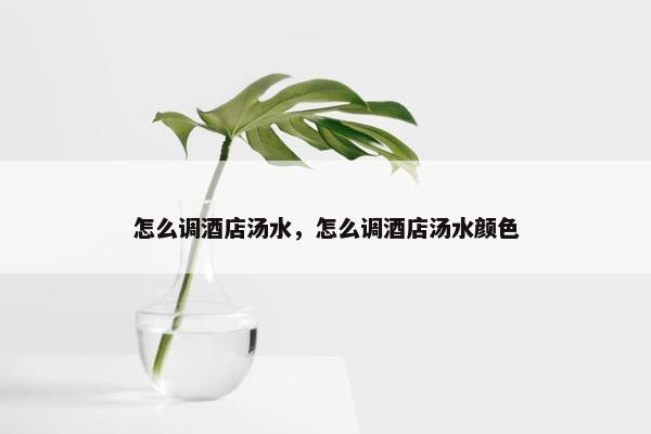 怎么调酒店汤水，怎么调酒店汤水颜色