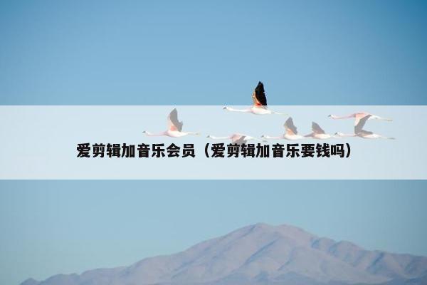 爱剪辑加音乐会员（爱剪辑加音乐要钱吗）