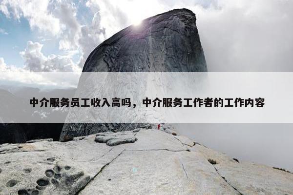 中介服务员工收入高吗，中介服务工作者的工作内容