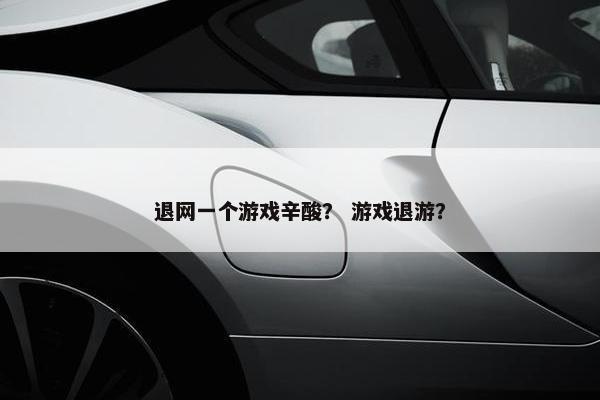 退网一个游戏辛酸？ 游戏退游？