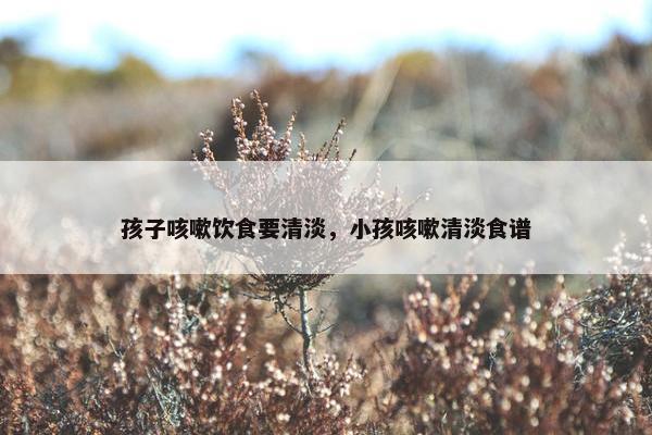 孩子咳嗽饮食要清淡，小孩咳嗽清淡食谱