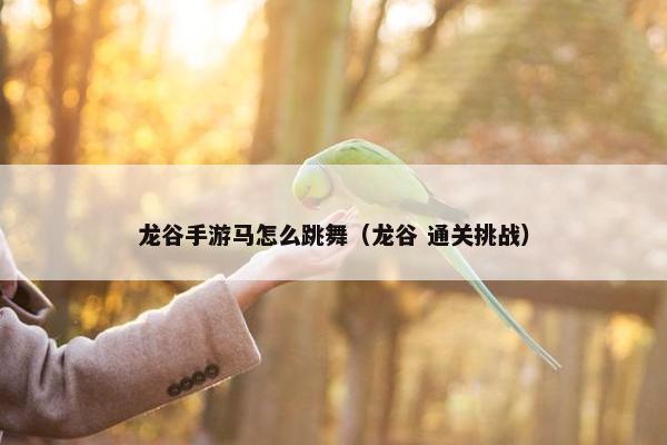 龙谷手游马怎么跳舞（龙谷 通关挑战）