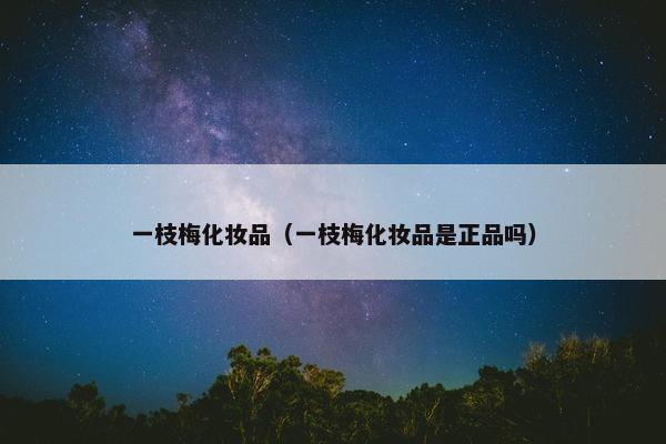 一枝梅化妆品（一枝梅化妆品是正品吗）