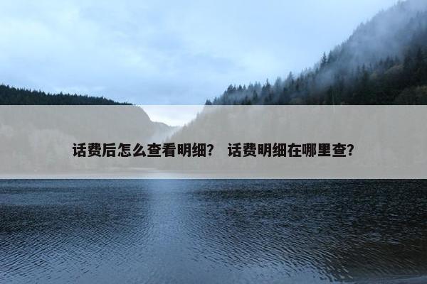 话费后怎么查看明细？ 话费明细在哪里查？