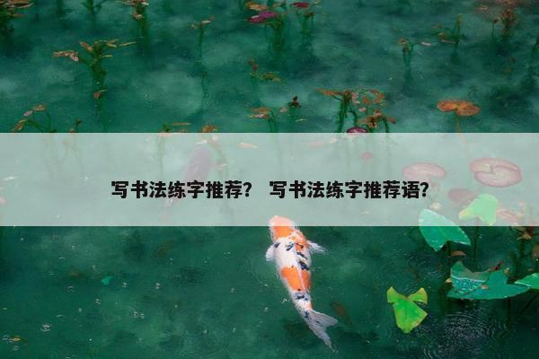 写书法练字推荐？ 写书法练字推荐语？