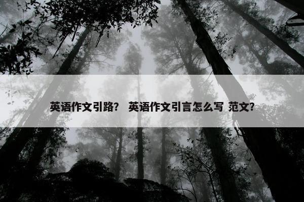 英语作文引路？ 英语作文引言怎么写 范文？