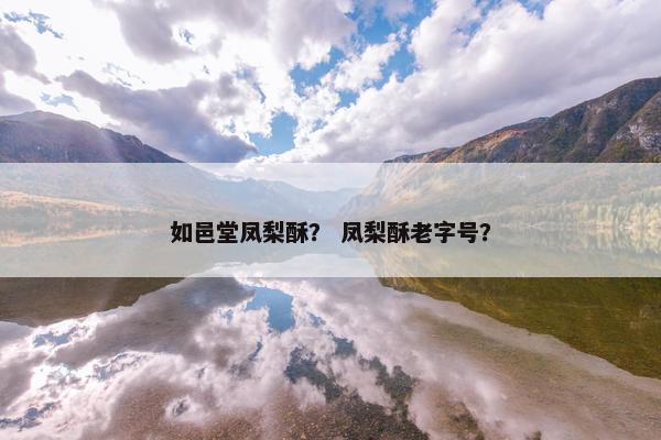 如邑堂凤梨酥？ 凤梨酥老字号？