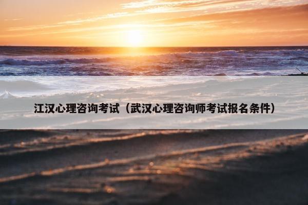 江汉心理咨询考试（武汉心理咨询师考试报名条件）