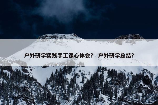 户外研学实践手工课心体会？ 户外研学总结？