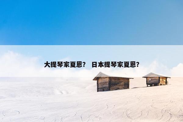 大提琴家夏恩？ 日本提琴家夏恩？