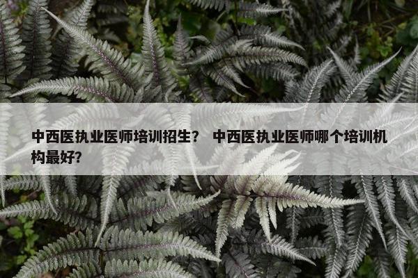 中西医执业医师培训招生？ 中西医执业医师哪个培训机构最好？