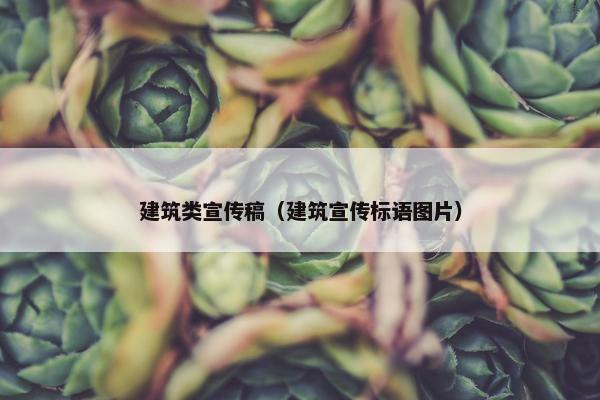 建筑类宣传稿（建筑宣传标语图片）