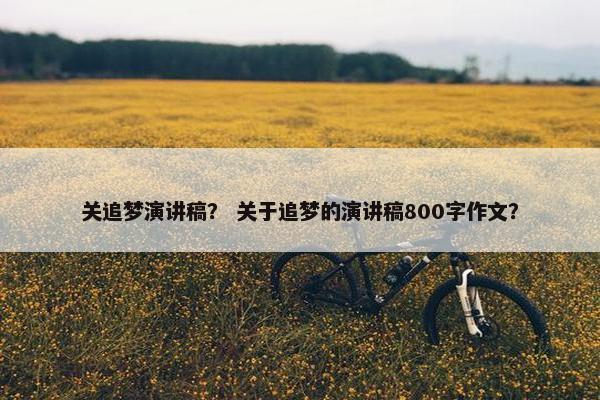 关追梦演讲稿？ 关于追梦的演讲稿800字作文？