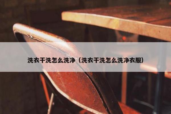洗衣干洗怎么洗净（洗衣干洗怎么洗净衣服）