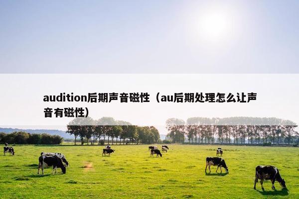 audition后期声音磁性（au后期处理怎么让声音有磁性）