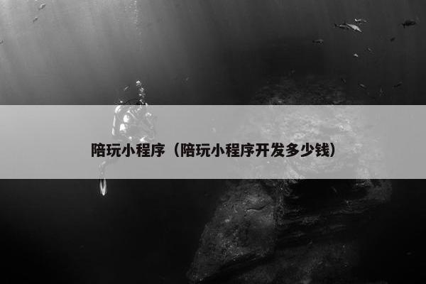 陪玩小程序（陪玩小程序开发多少钱）