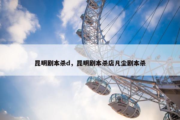 昆明剧本杀d，昆明剧本杀店凡尘剧本杀
