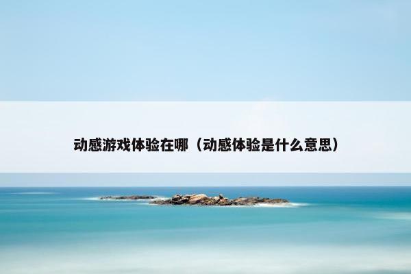 动感游戏体验在哪（动感体验是什么意思）