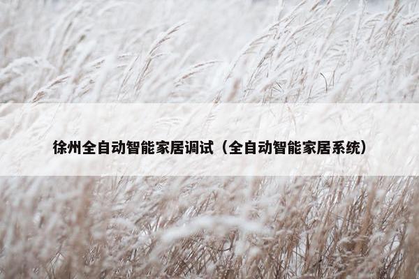 徐州全自动智能家居调试（全自动智能家居系统）