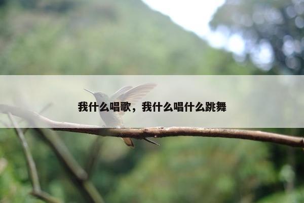 我什么唱歌，我什么唱什么跳舞