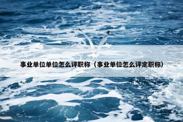 事业单位单位怎么评职称（事业单位怎么评定职称）