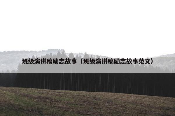 班级演讲稿励志故事（班级演讲稿励志故事范文）