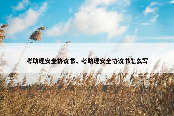考助理安全协议书，考助理安全协议书怎么写