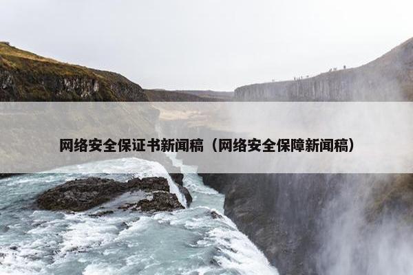 网络安全保证书新闻稿（网络安全保障新闻稿）