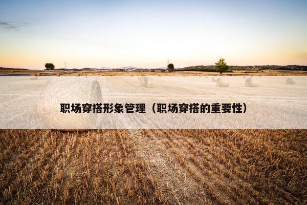 职场穿搭形象管理（职场穿搭的重要性）