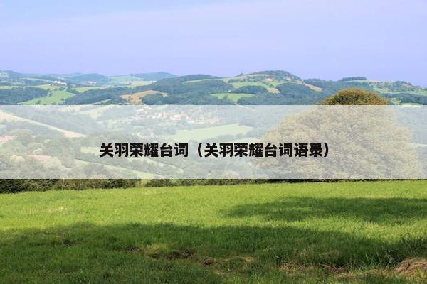 关羽荣耀台词（关羽荣耀台词语录）